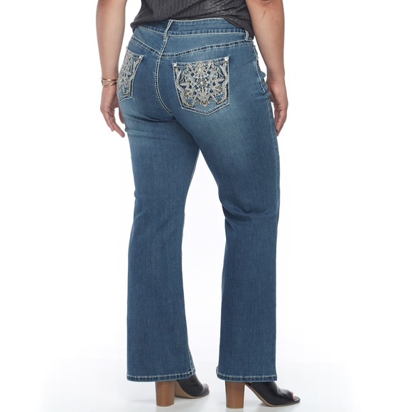 Plus Size APT. 9 Embellished Boot Cut Jeans - Picture 2 of 4